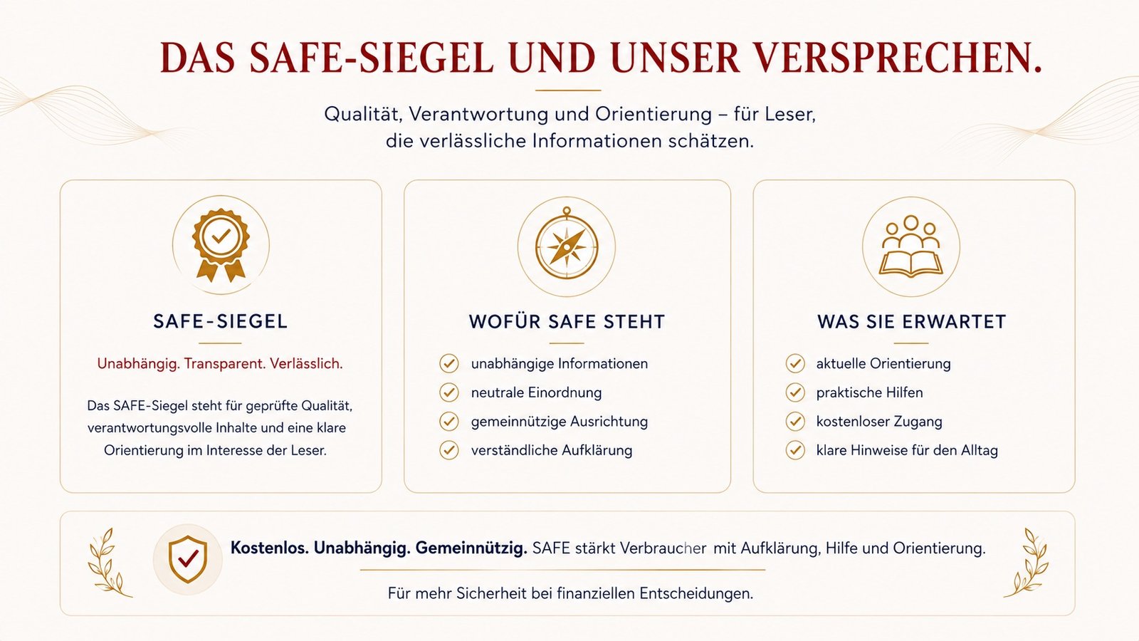 Das SAFE-Siegel und unser Versprechen