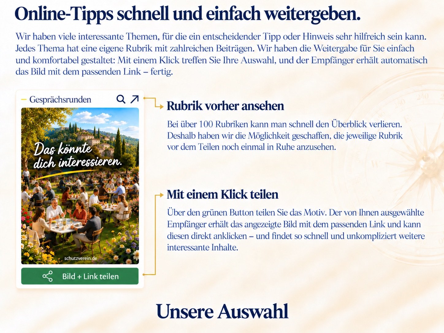 So einfach teilen...